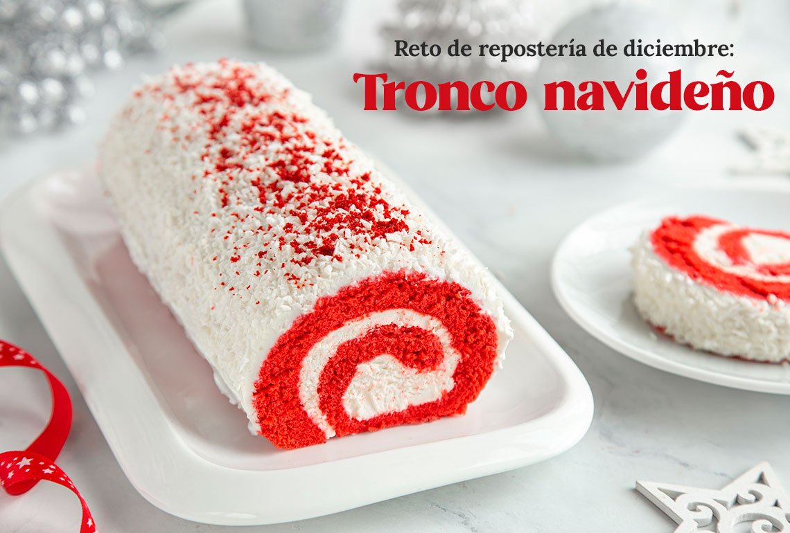 Reto de repostería de diciembre: Tronco red velvet navideño